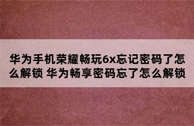 华为手机荣耀畅玩6x忘记密码了怎么解锁 华为畅享密码忘了怎么解锁